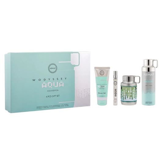 SET ARMAF ODYSSEY AQUA GIFT EDP 100ML, EDP 10ML, SHOWER GEL 100ML, BODY SPRAY 200ML